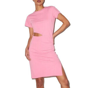 LNA 'Alek' Pink Cut Out Shirt Dress Size XS